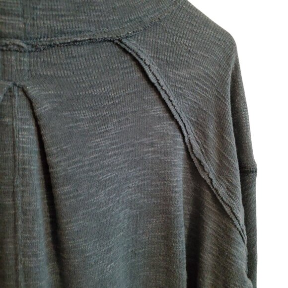 We the Free People Blue Teal Color Turtle Neck Split Back Distressed Sweater S - Picture 4 of 13